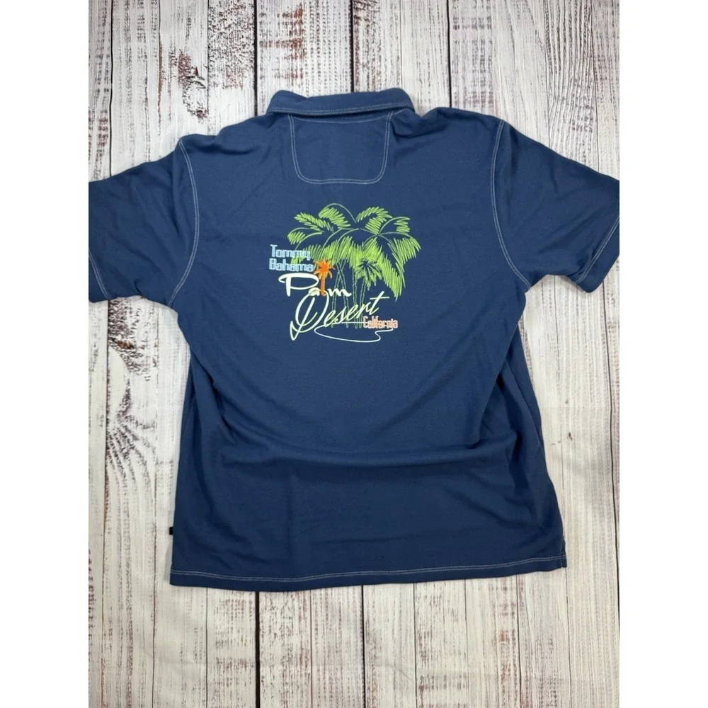 Tommy Bahama Polo Shirt Men's Palm Desert Logo Blue Size‎ Large